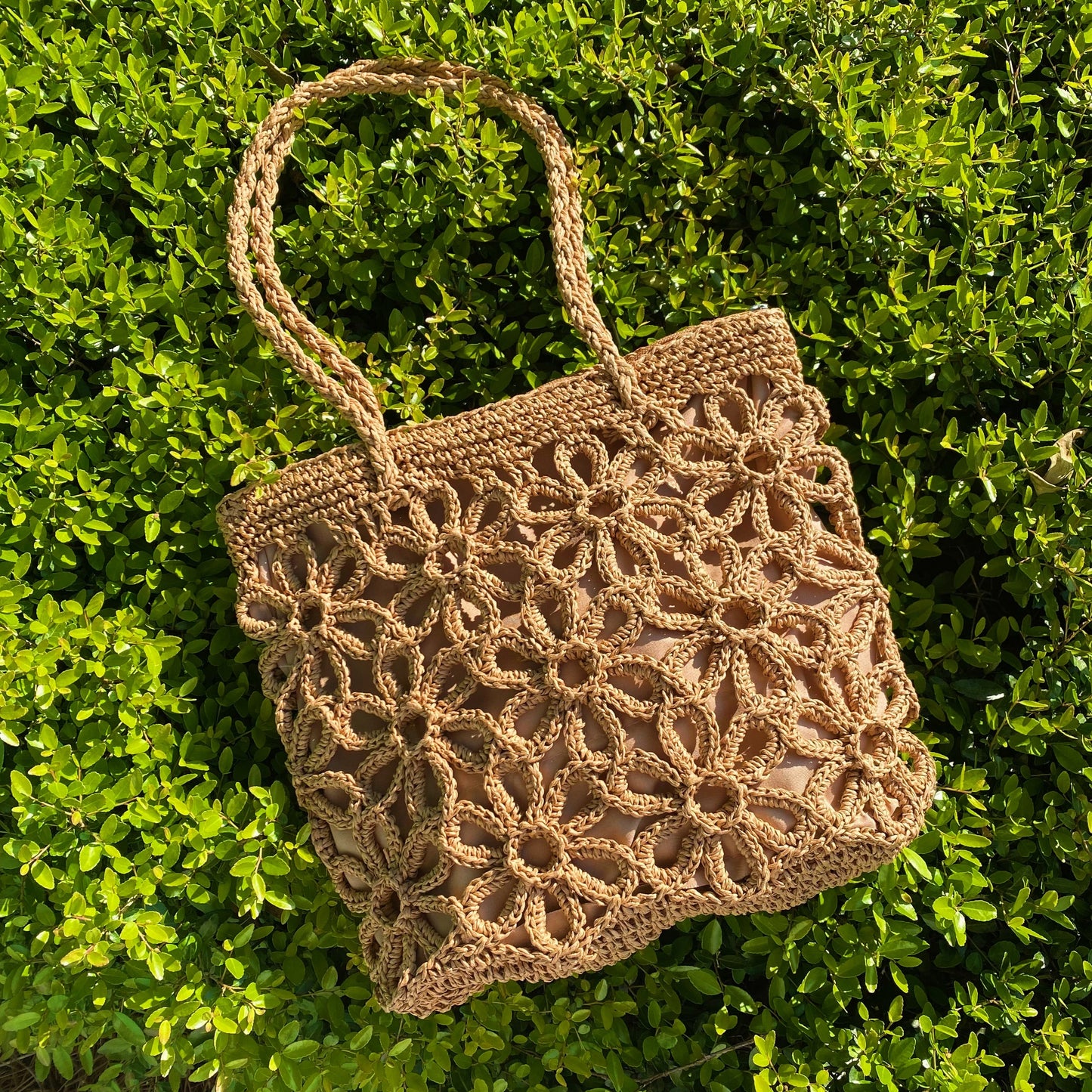 Hand Made Muted Floral Tote Purse