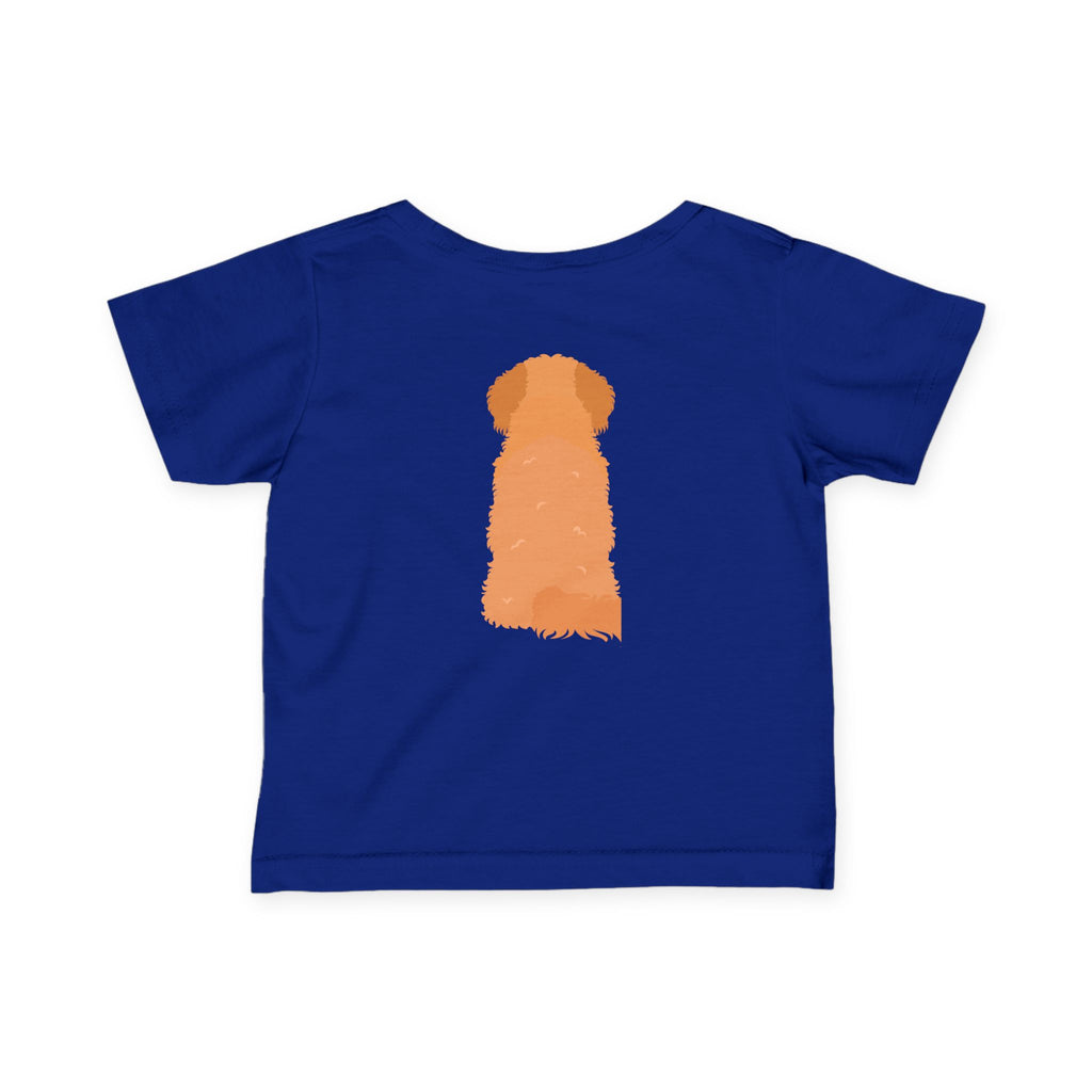 Goldendoodle Puppy Infant Tee, Front and Back Illustration