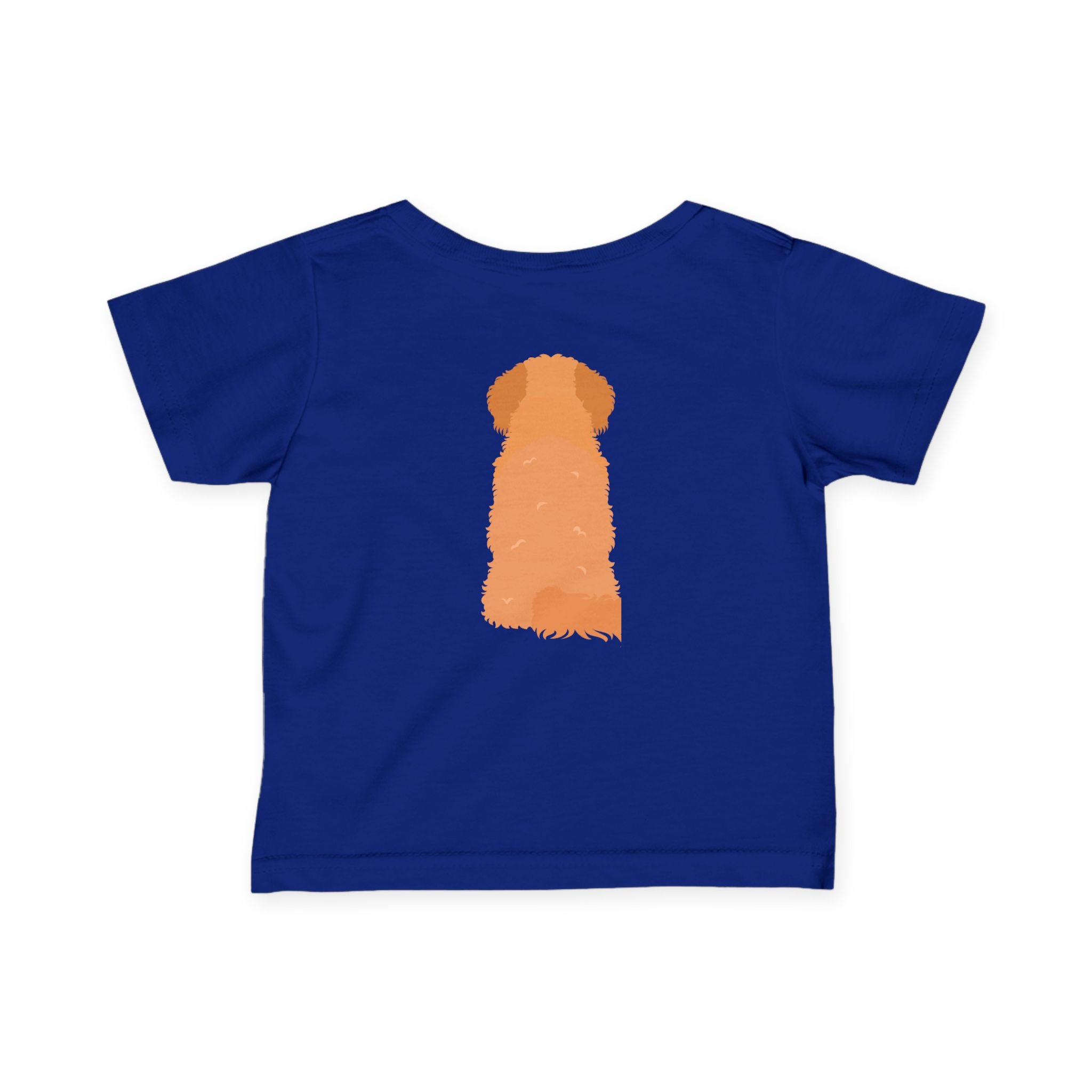 Goldendoodle Puppy Infant Tee, Front and Back Illustration
