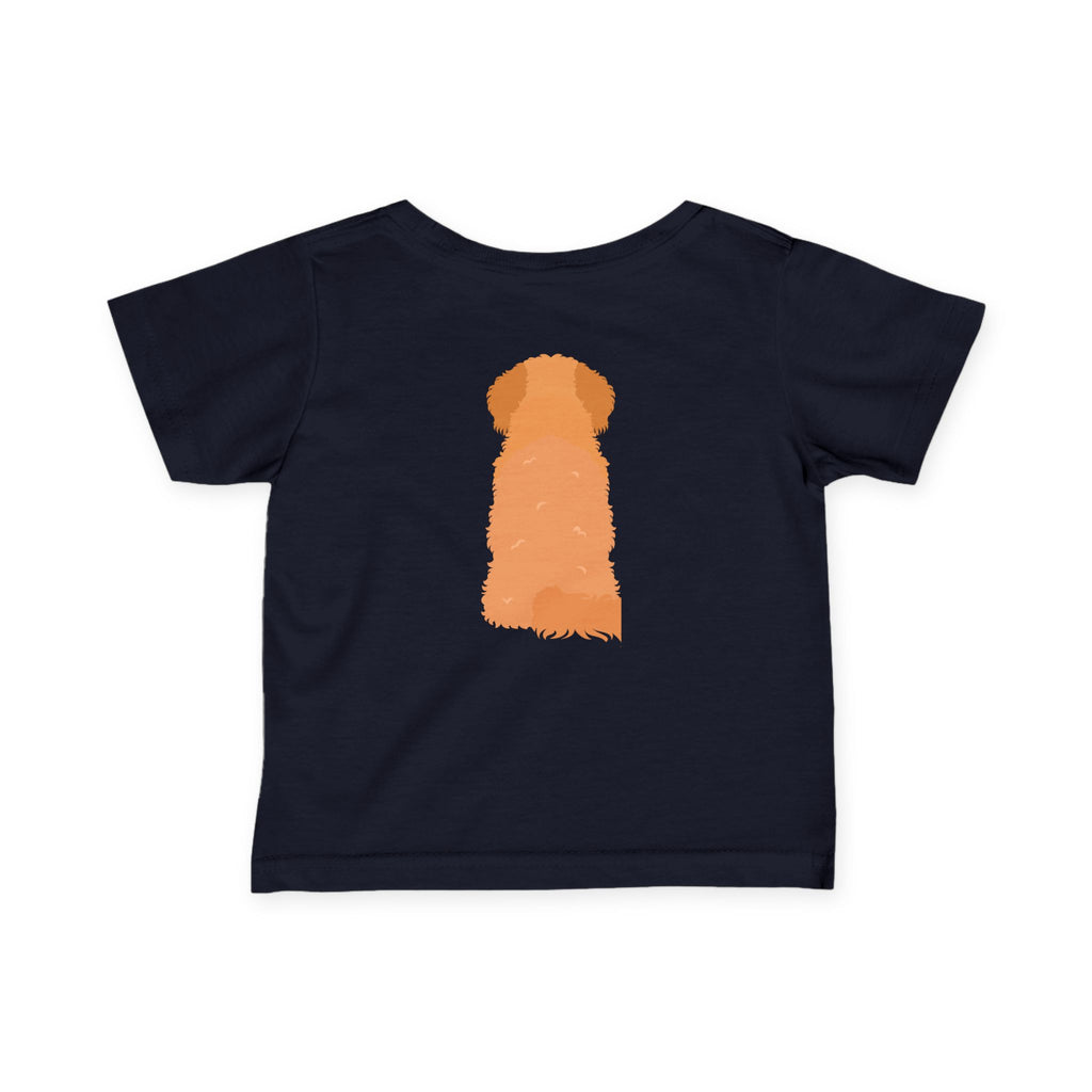 Goldendoodle Puppy Infant Tee, Front and Back Illustration