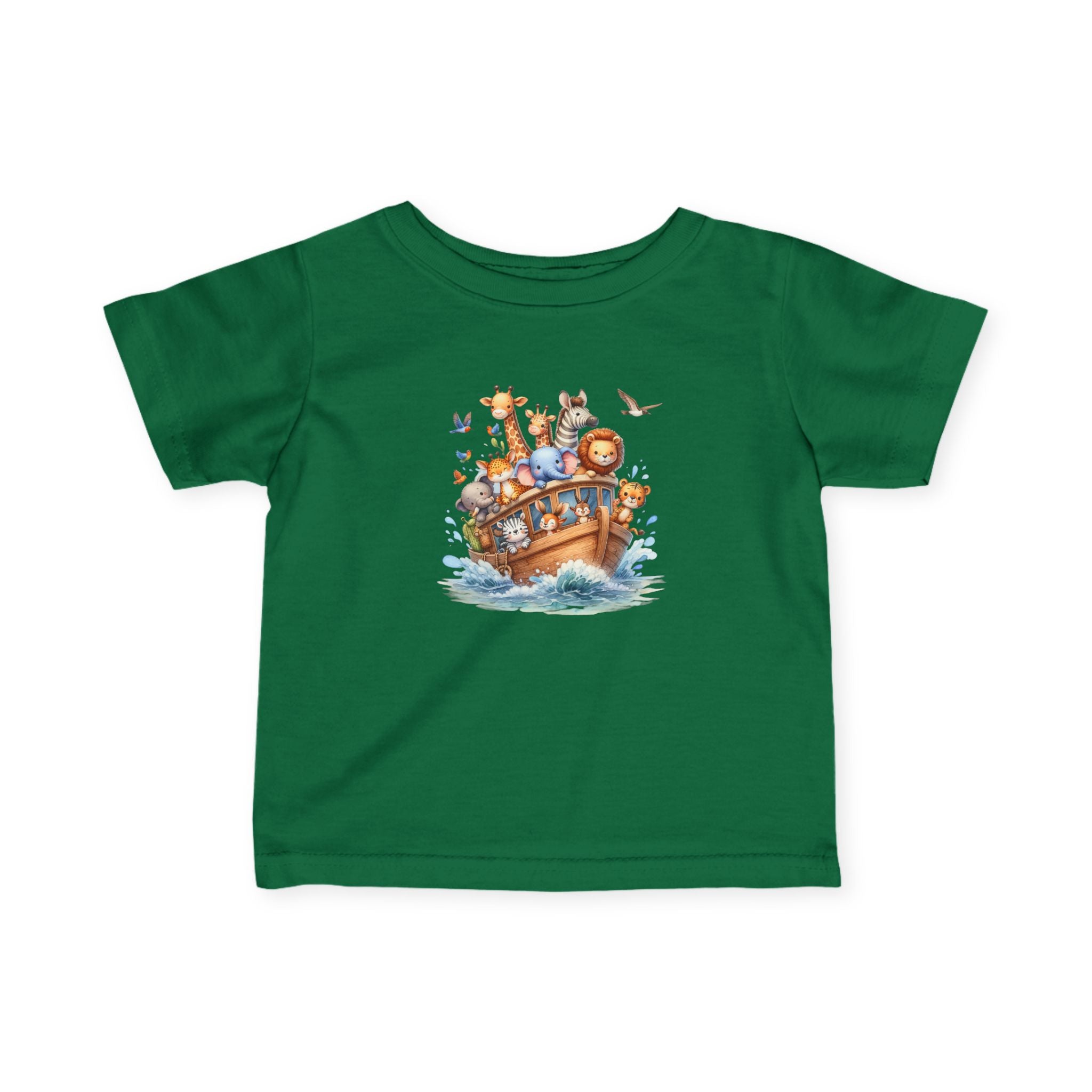 Noah's Ark Animals Infant Tee, Cute Boat of Jungle Friends