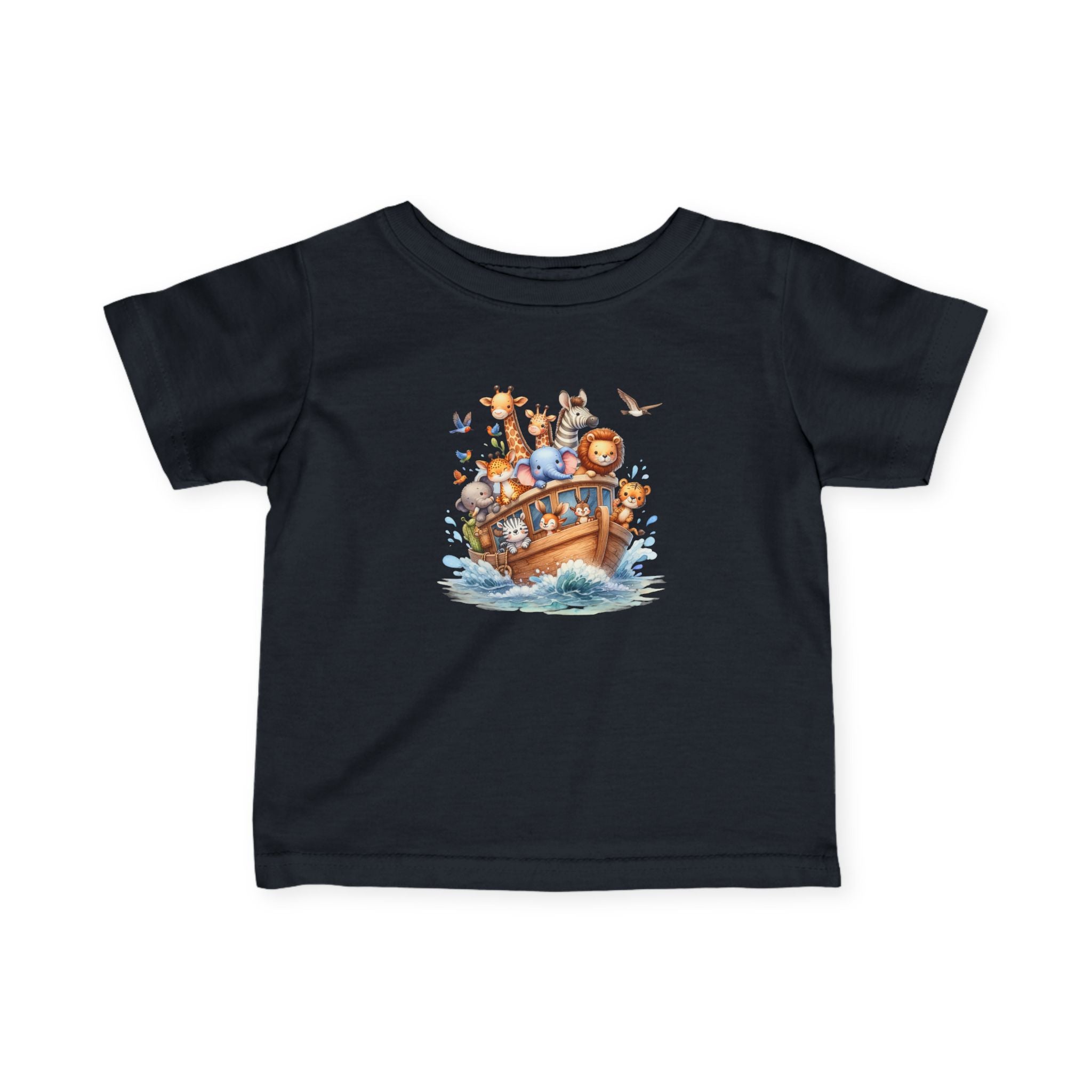 Noah's Ark Animals Infant Tee, Cute Boat of Jungle Friends