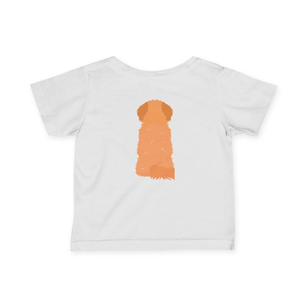 Goldendoodle Puppy Infant Tee, Front and Back Illustration