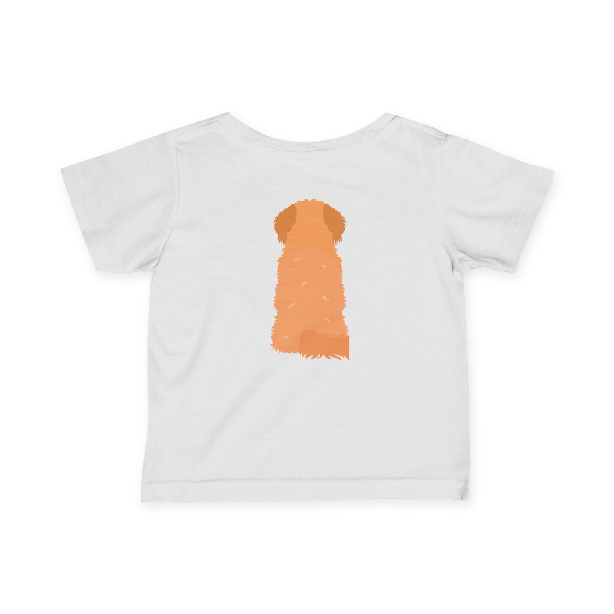 Goldendoodle Puppy Infant Tee, Front and Back Illustration