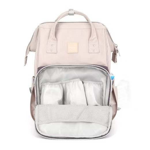 Waterproof Canvas Backpack Diaper Bag with Side Pockets