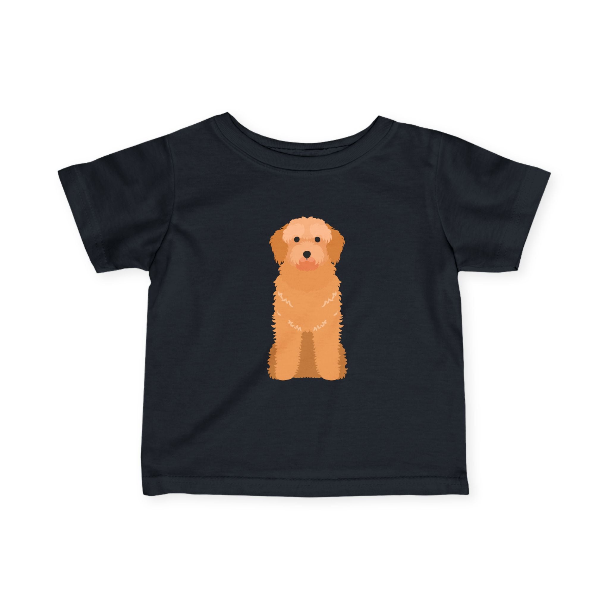 Goldendoodle Puppy Infant Tee, Front and Back Illustration