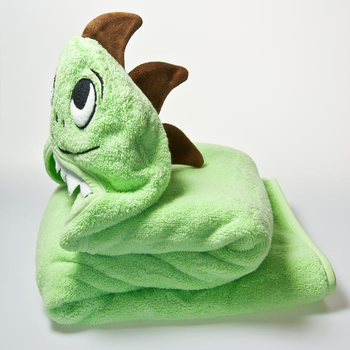 Dino Hooded Cotton Turkish Towel: Baby 0-24 Months