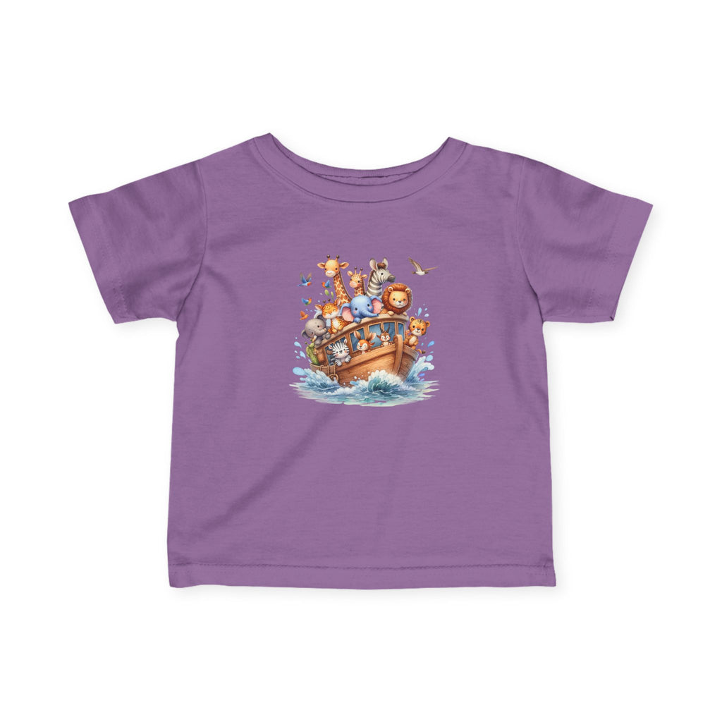 Noah's Ark Animals Infant Tee, Cute Boat of Jungle Friends