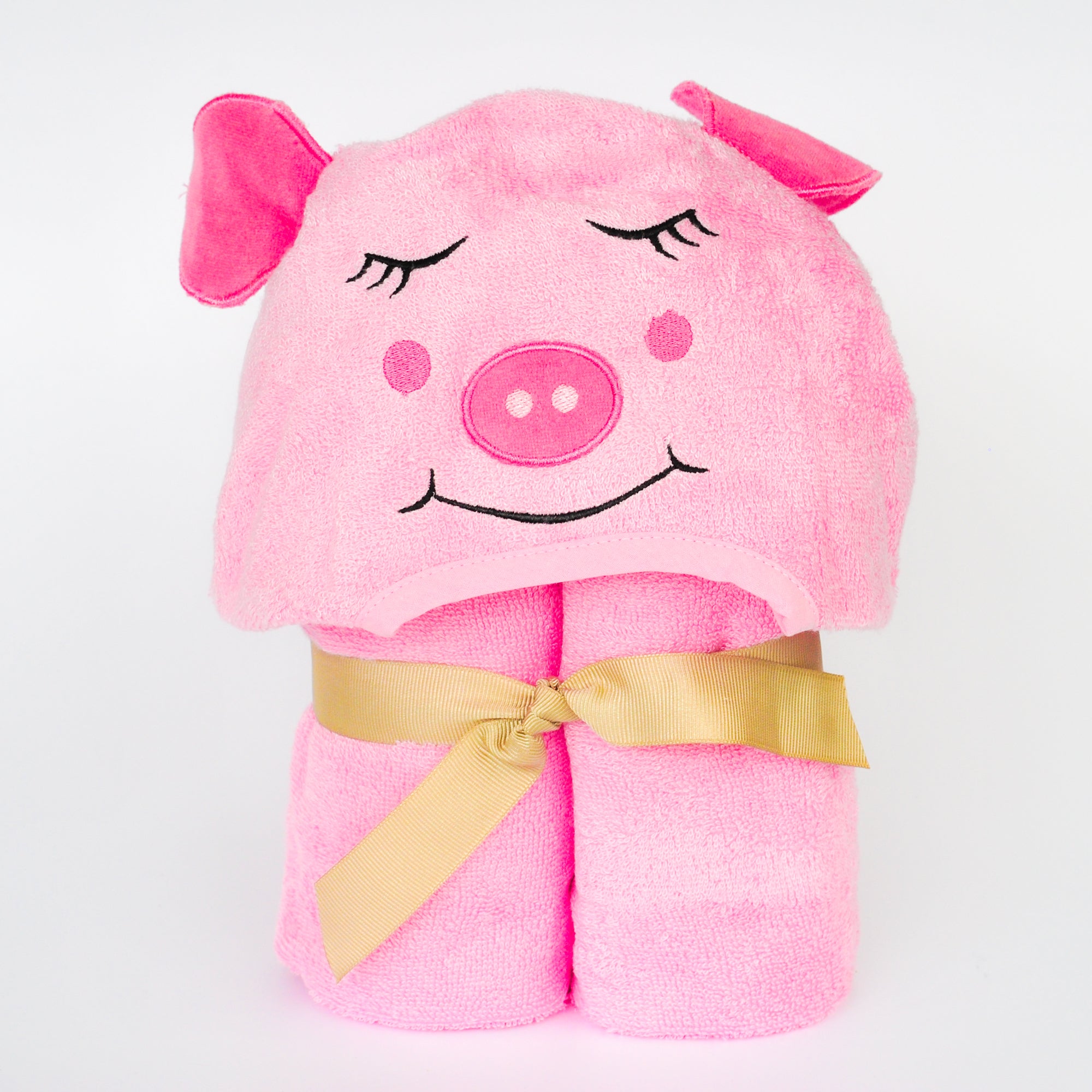 Bamboo Rayon Piggy Hooded Turkish Towel: Little Kid 2T-5T