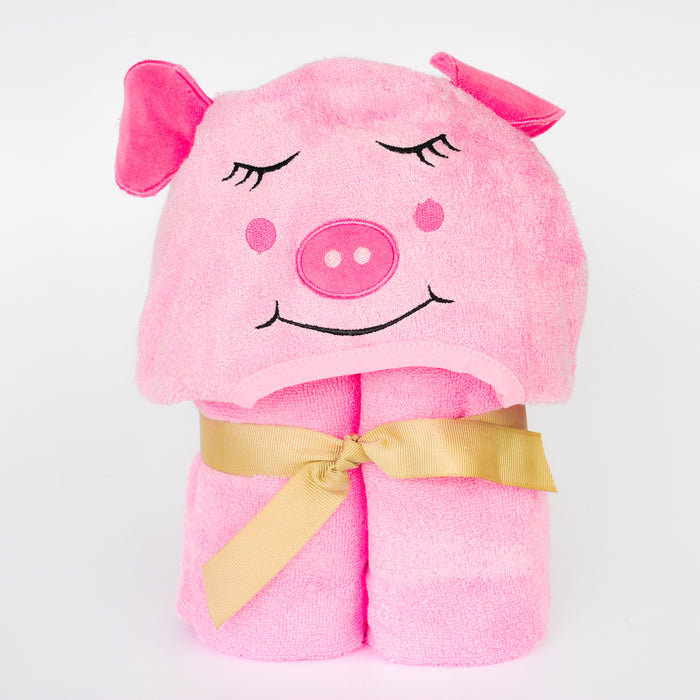 Bamboo Rayon Piggy Hooded Turkish Towel: Little Kid 2T-5T