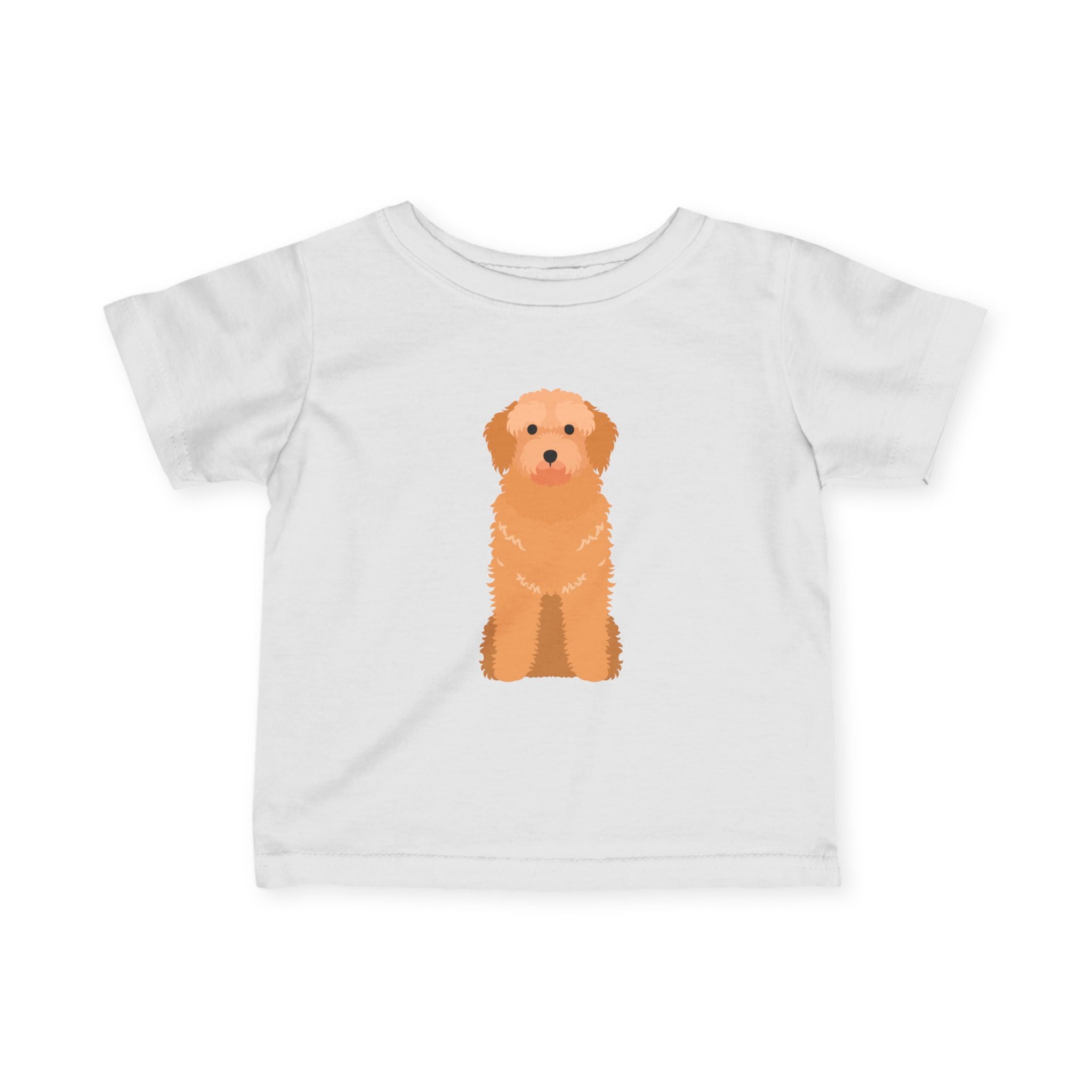 Goldendoodle Puppy Infant Tee, Front and Back Illustration
