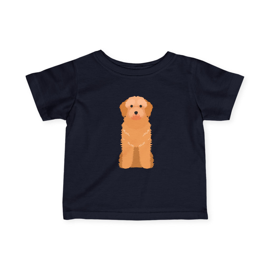Goldendoodle Puppy Infant Tee, Front and Back Illustration