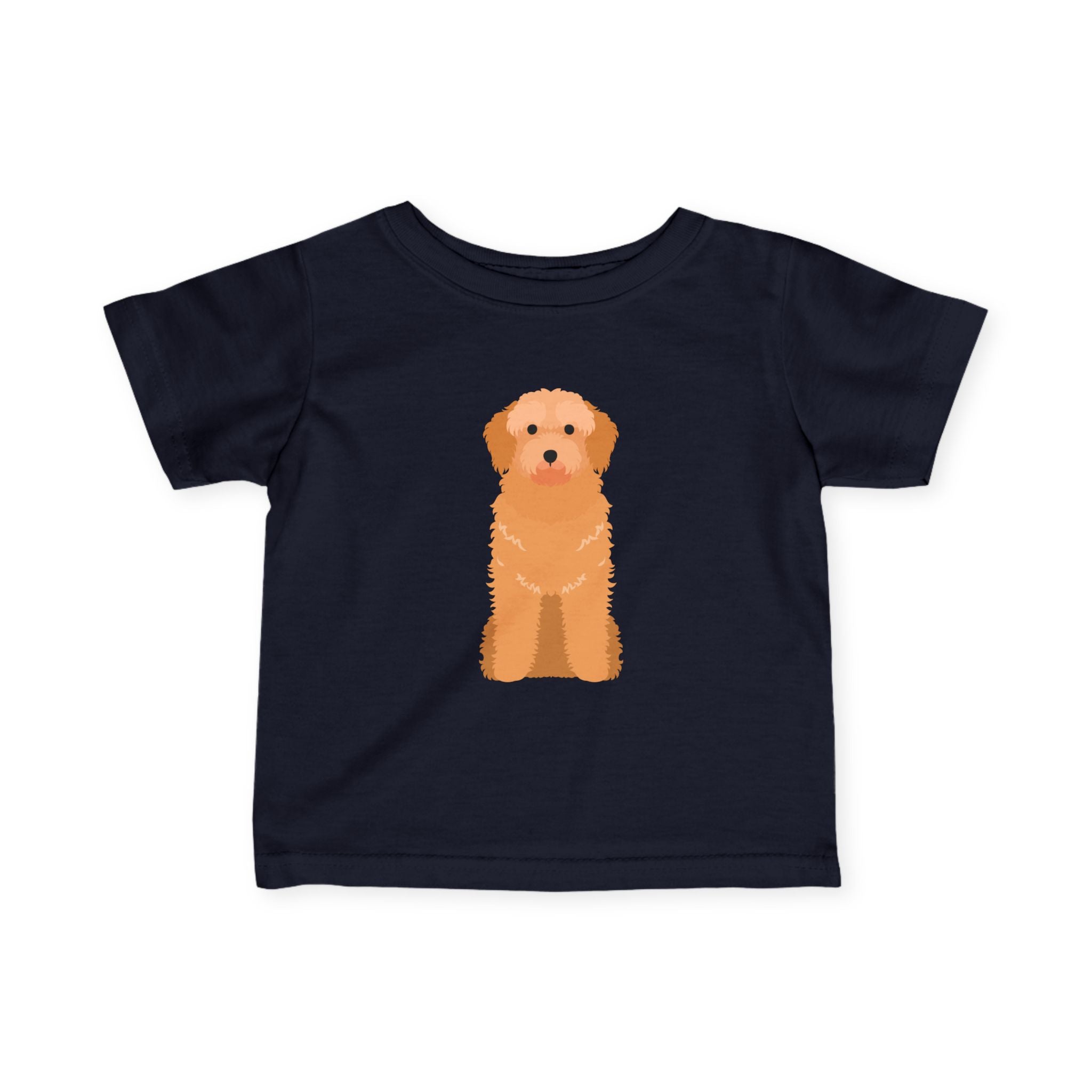 Goldendoodle Puppy Infant Tee, Front and Back Illustration