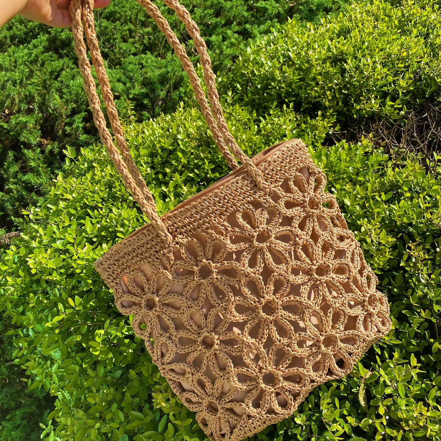 Hand Made Muted Floral Tote Purse