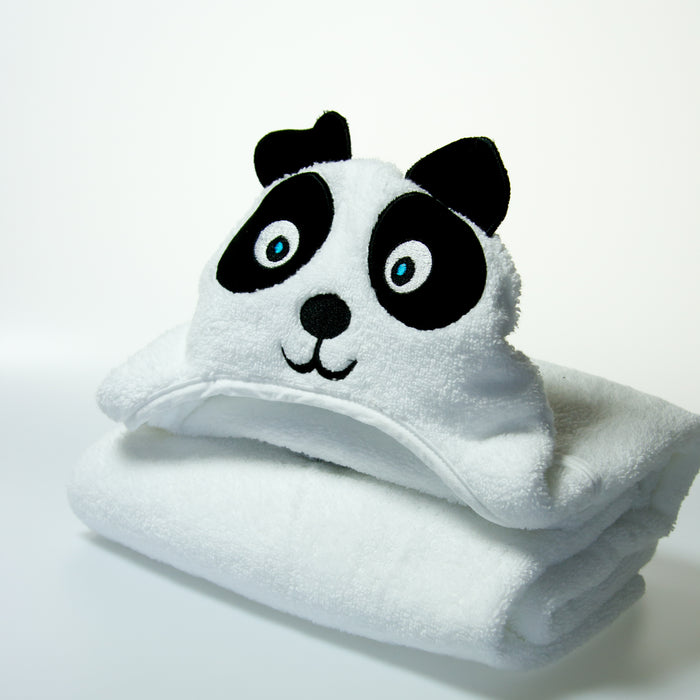 Panda Hooded Cotton Turkish Towel: Baby 0-24 Months