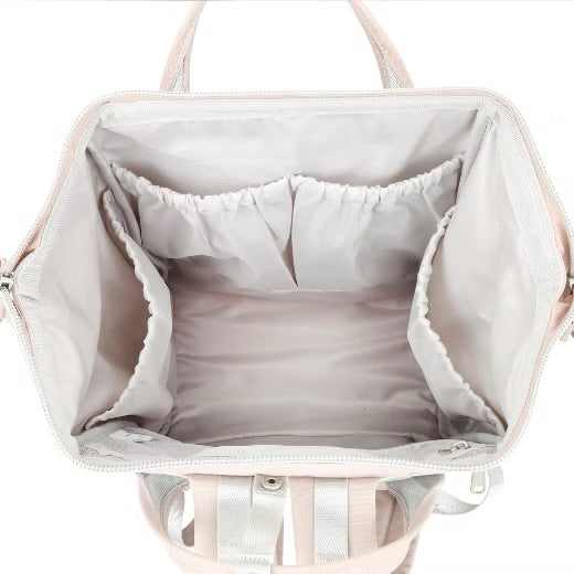 Waterproof Canvas Backpack Diaper Bag with Side Pockets