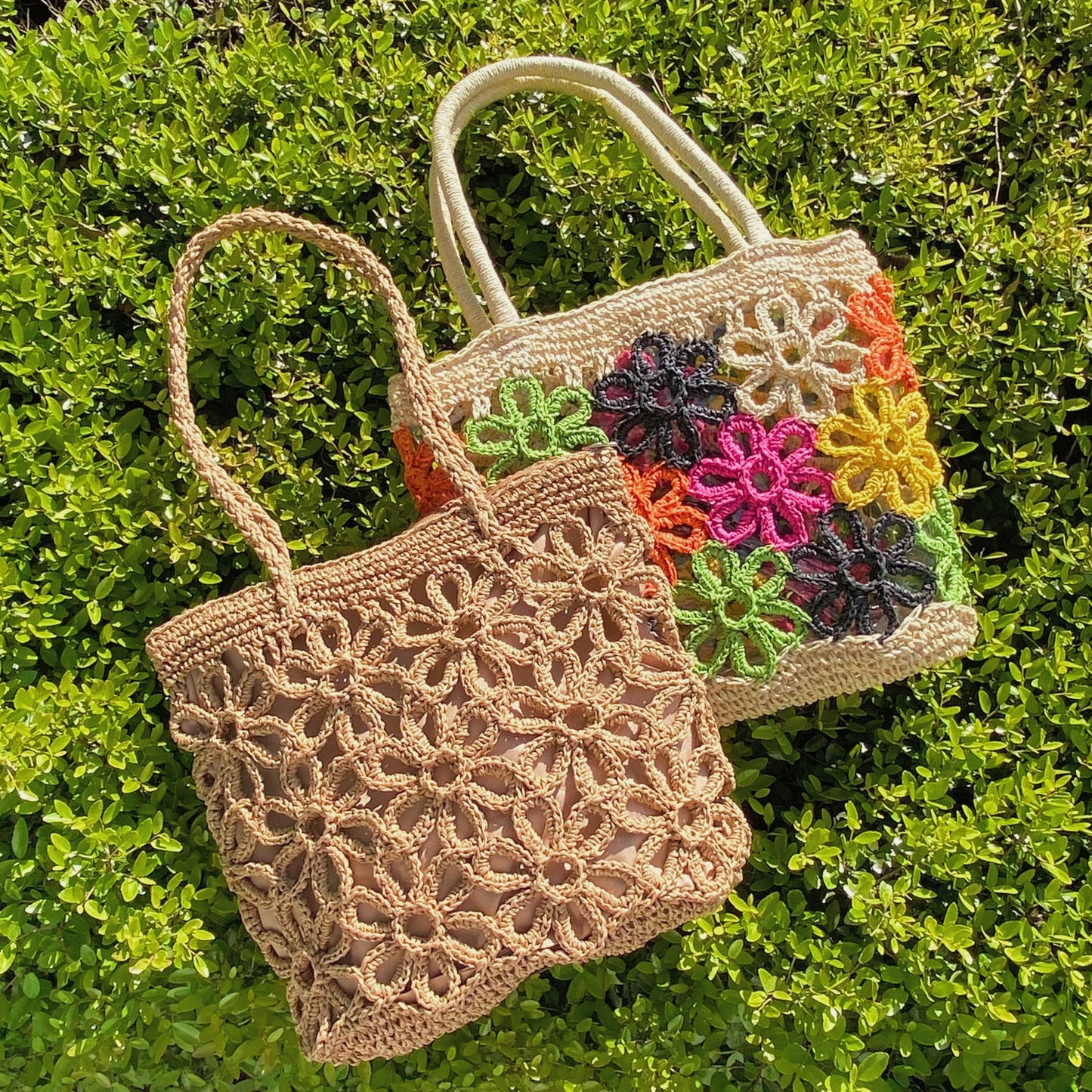 Hand Made Muted Floral Tote Purse