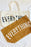 This tote can fit anything and everything! Made from great quality canvas material and detailed with a nice font "EVERYTHING".
Dimensions: approximately 26” x 7” x 15”
