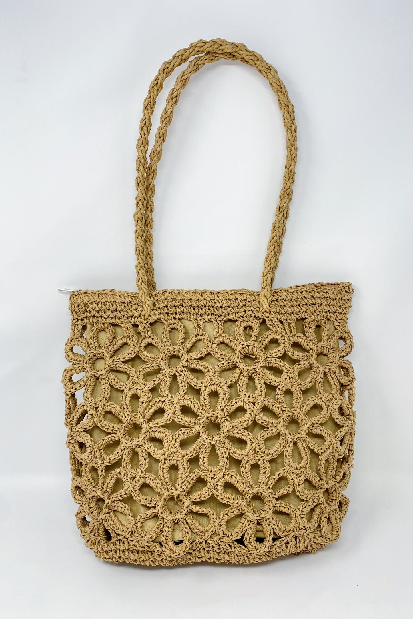 Hand Made Muted Floral Tote Purse