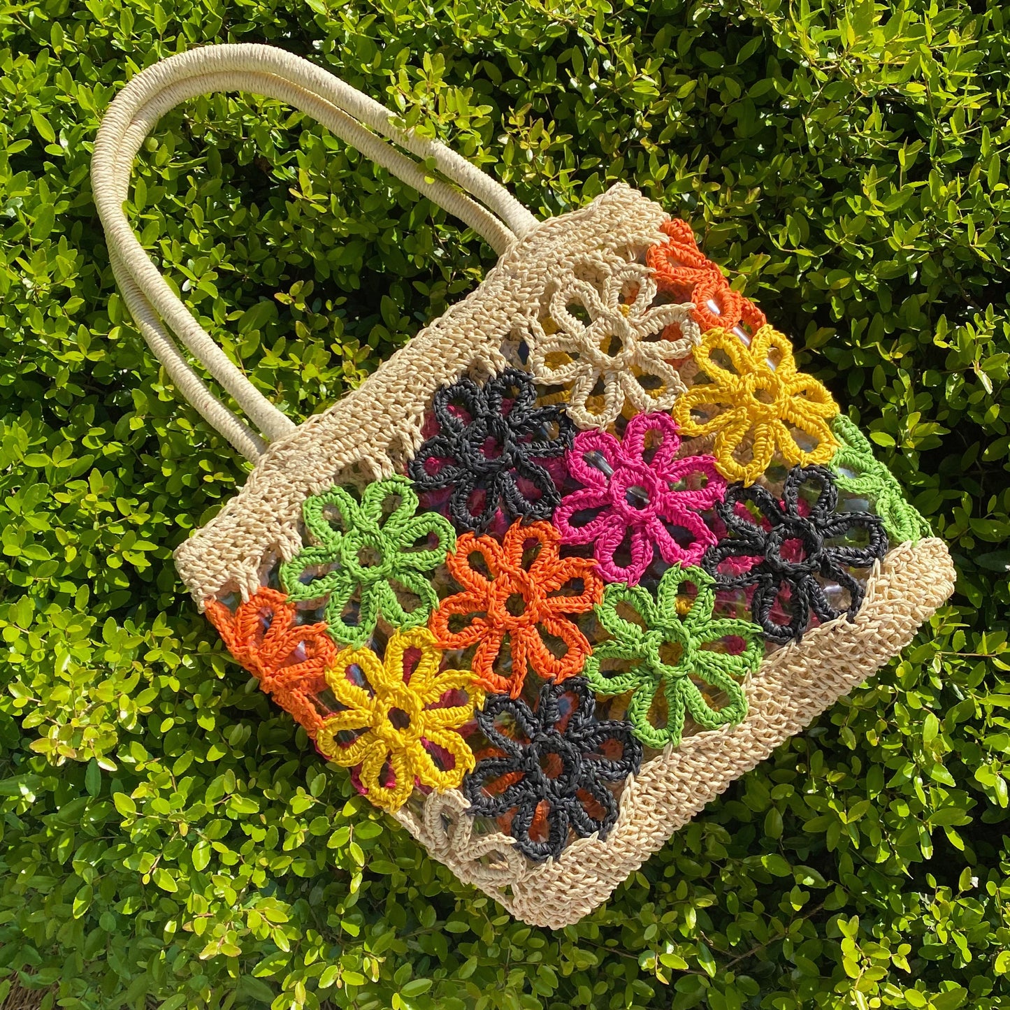 Hand Made Flower Power Tote Purse