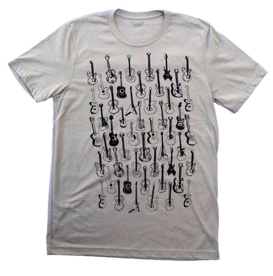 Guitars Pattern Heather Stone T Shirt