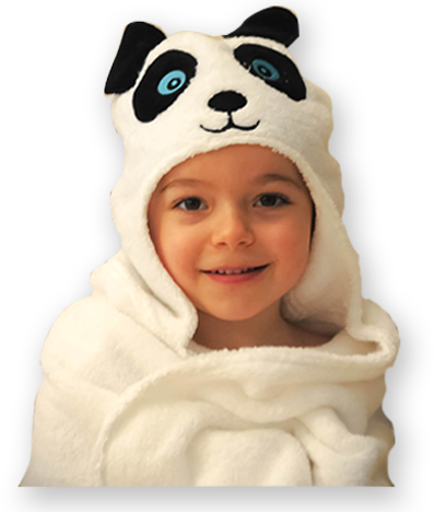 Panda Hooded Cotton Turkish Towel: Little Kid 2T-5T