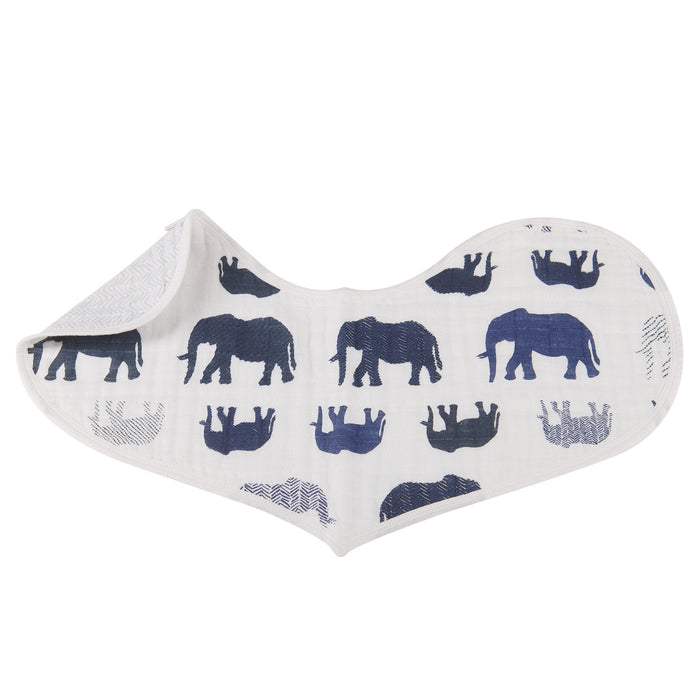 In the Wild Elephant Cotton Burp Cloth Bib 2PK