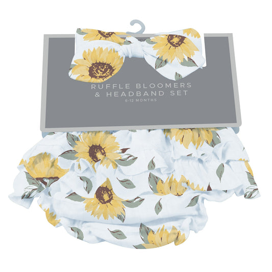 Sunflower ruffle bloomers and matching headband