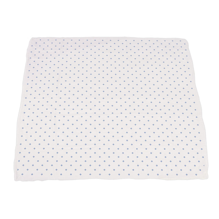 Powder Pink Bunnies and Periwinkle Diamond Polka Dot Bamboo Newcastle Blanket