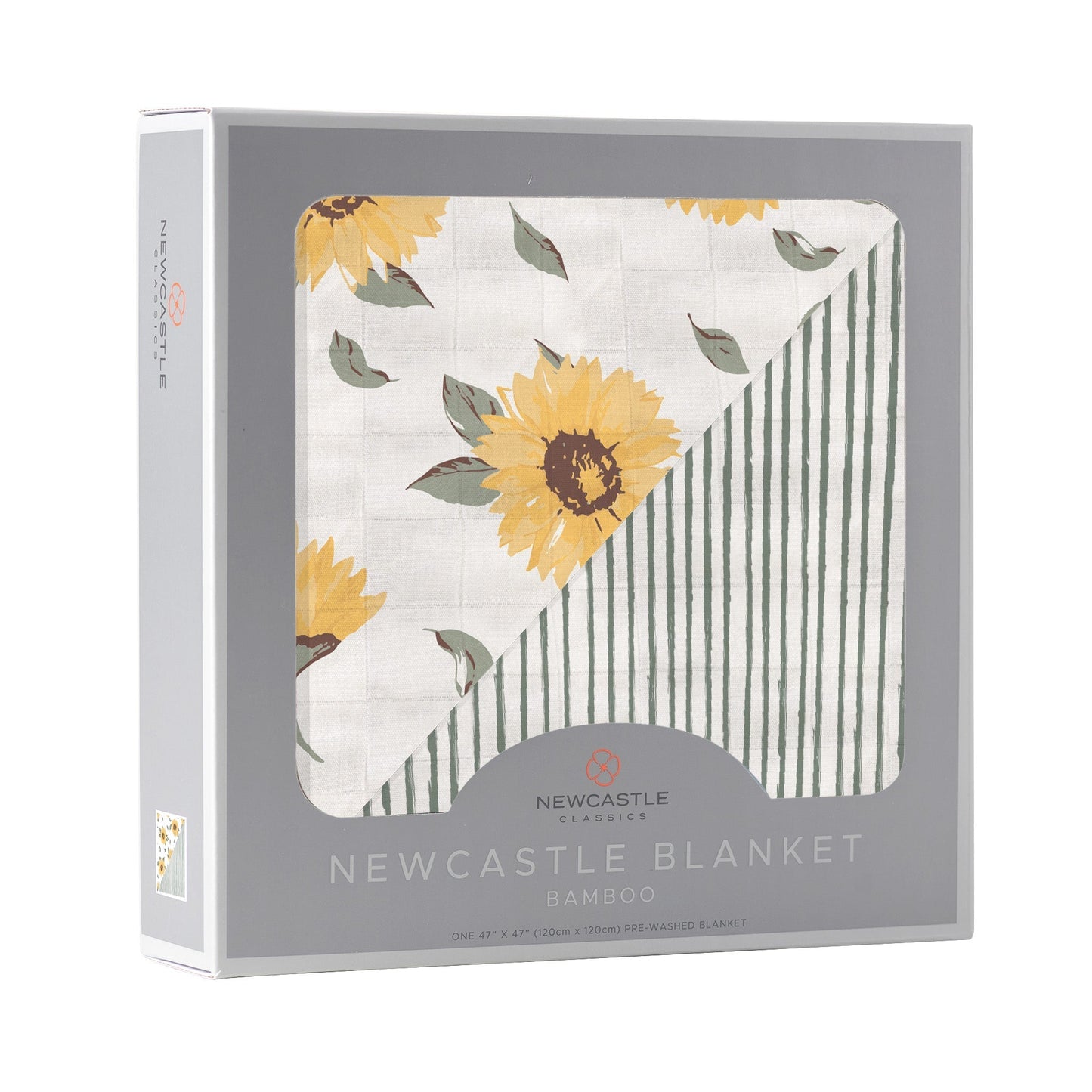 Sunflower Farm and Sage Green Stripe Newcastle Blanket