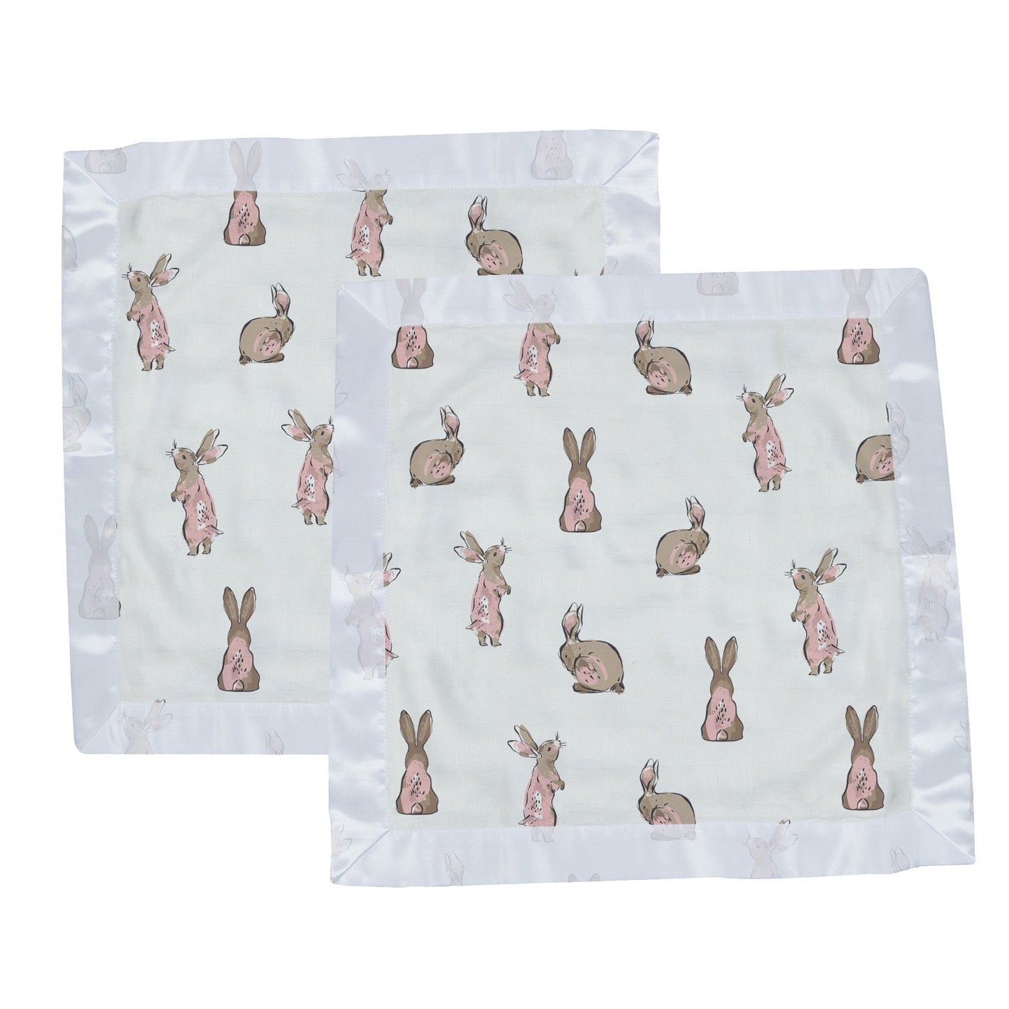 Powder Pink Bunnies Bamboo Newcastle Blankie