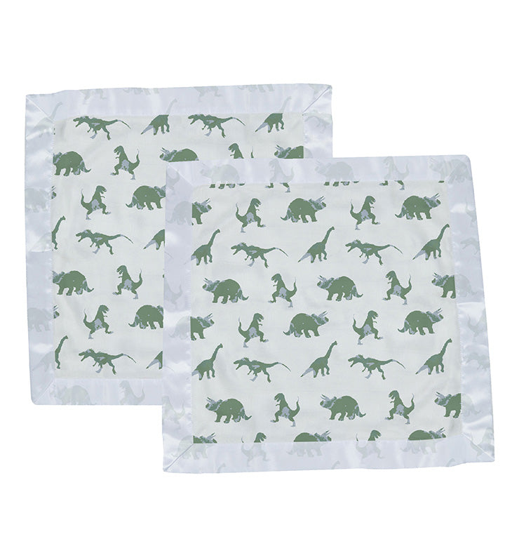 Granite Green Dinosaurs Cotton Newcastle Blankie 2PK