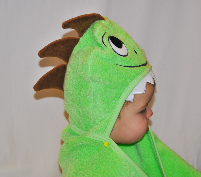 Dino Hooded Cotton Turkish Towel: Baby 0-24 Months