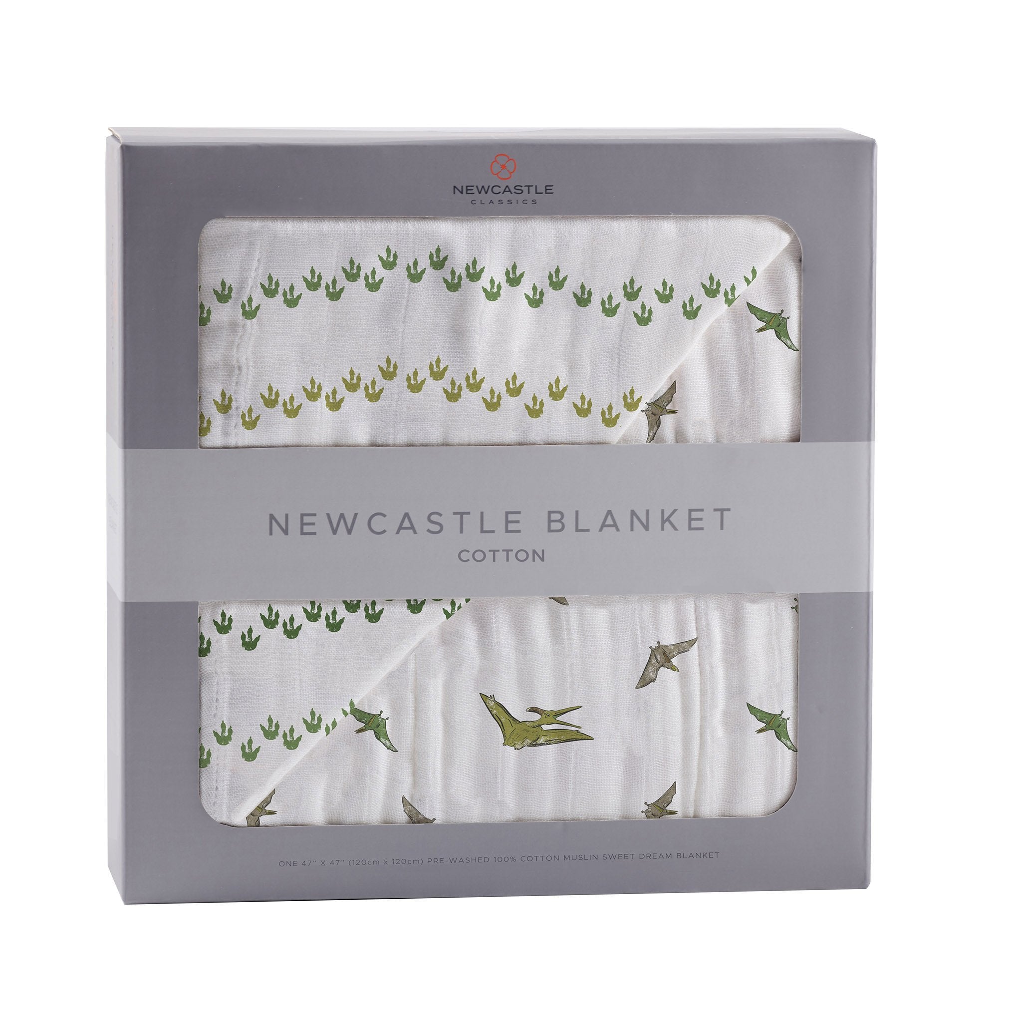 Dino Feet and Pteranodon Cotton Muslin Newcastle Blanket
