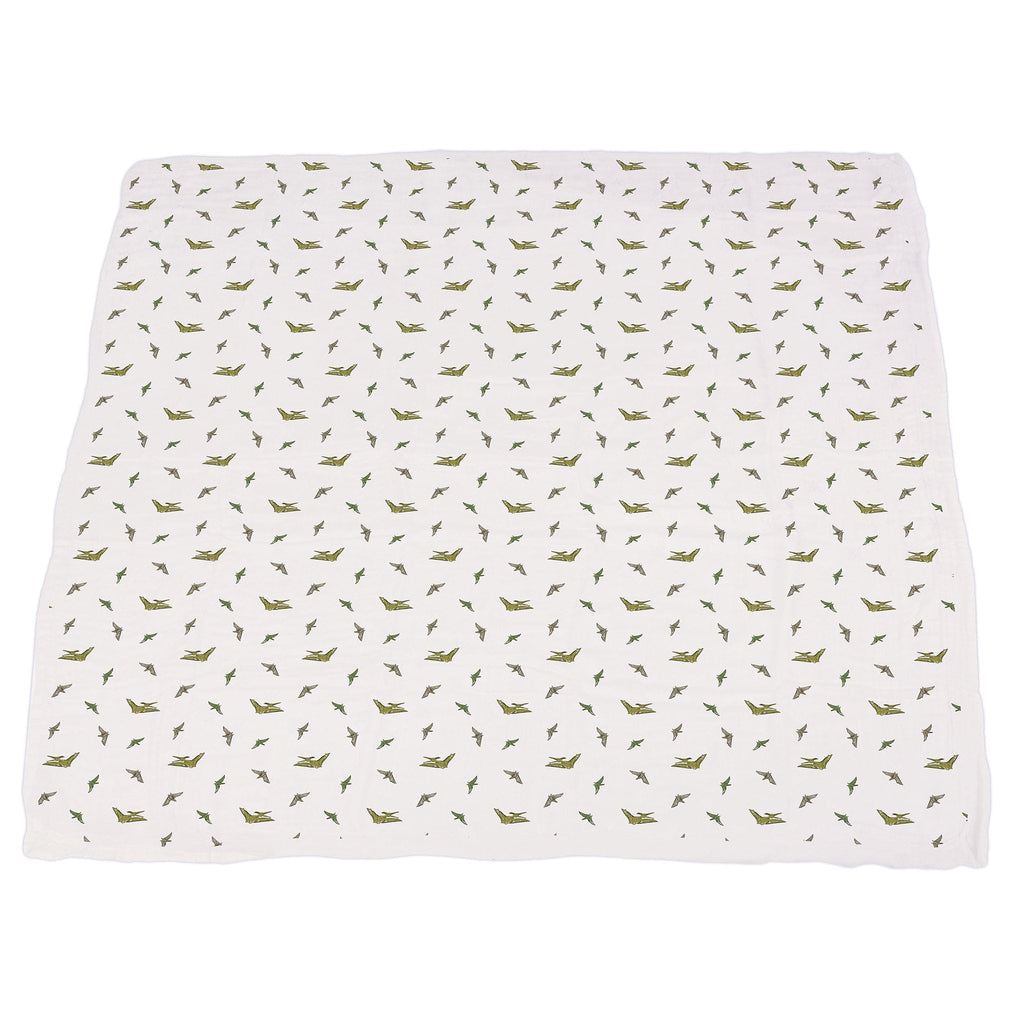 Dino Feet and Pteranodon Cotton Muslin NewcastleBlanket