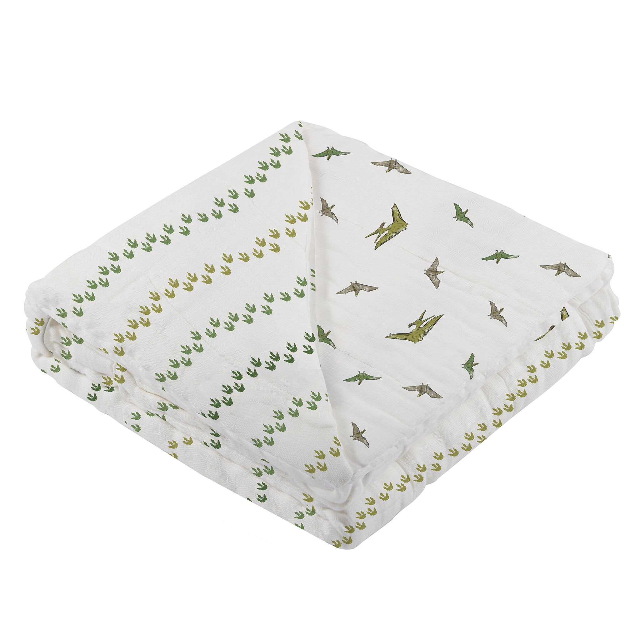 Dino Feet and Pteranodon Cotton Muslin Newcastle Blanket