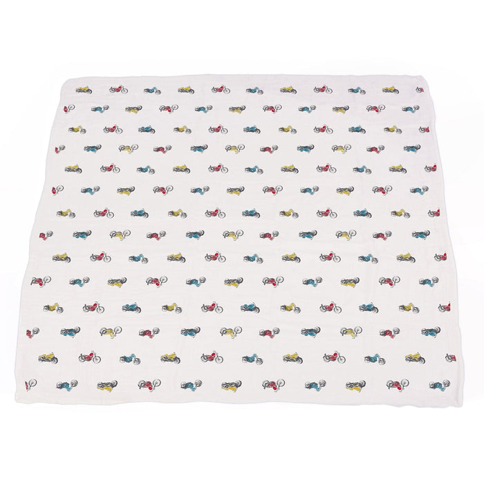 Vintage Muscle Cars and Motorcycles Bamboo Muslin Newcastle Blanket